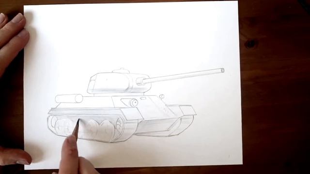 Как нарисовать танк? Смотрите пошаговый видео-урок!