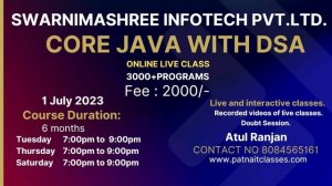 Java complete course online live class.