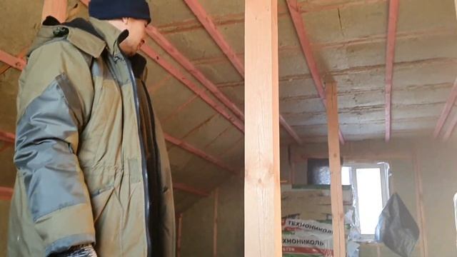 Утепление каркасного дома, второго этажа и крыши, 5 часть #домсвоимируками #каркасныйдом