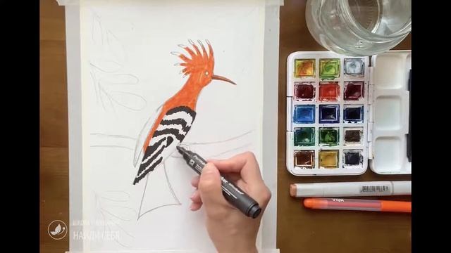 ?Рисуем акварелью птицу, рисунок акварелью для детей поэтапно. Акварель для детей. Найди себя