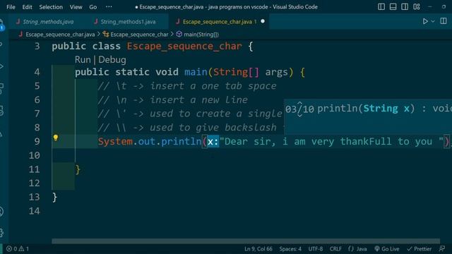 Escape sequence character in java #java_programing # смотреть онлайн