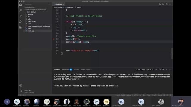 Stack ADT - 10 - Using C++ exception handling for stack overflow and underflow
