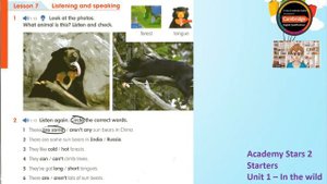 Academy Stars 2 - Starters _ Unit 1 - In the wild _ Lesson 7 - Listening and speaking!