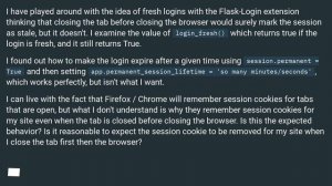 Flask-Login: How to force Firefox/Chrome to remove session cookie when tab is closed?