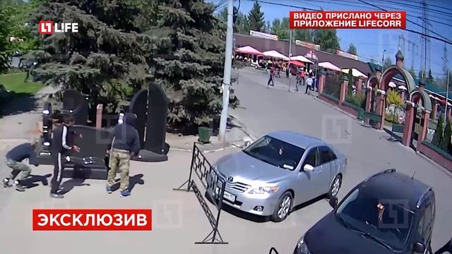 Бой и перестрелка на Хованском кладбище - полная версия. Запись с камеры видеонаблюдения.