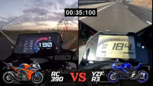 KTM RC 390 ?️ Yamaha YZF R3 | 0-150kph Acceleration | Top Speed Attempt ?