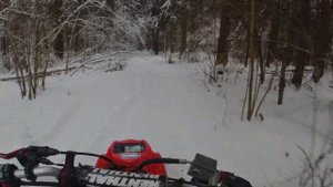 Зимой на квадроцикле Yamaha Raptor 700