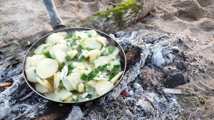 Поход и рыбалка на острове. Спиннинги, резинки, донки. Жареная картошка на костре. Часть 3.