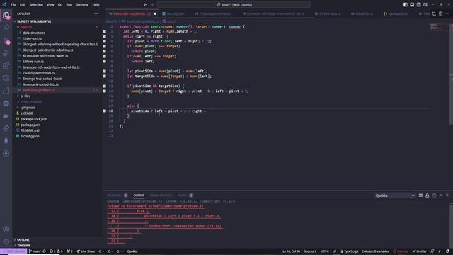 Search in Rotated Sorted Array - Blind 75 Problem 10 - Typescript смотреть онлайн