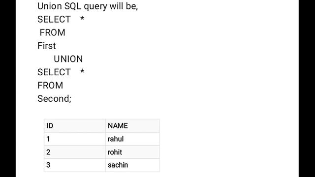 Set operators in Oracle