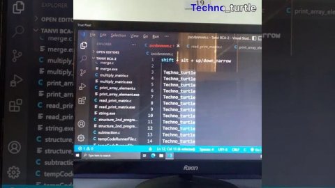 new sort trick(shift+alt+up/down_arrow). #codingby_techno_turtle #coding #technology #cprogramming
