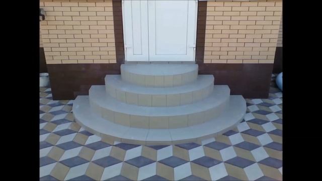 Круглые ступеньки из плитки. смотреть онлайн