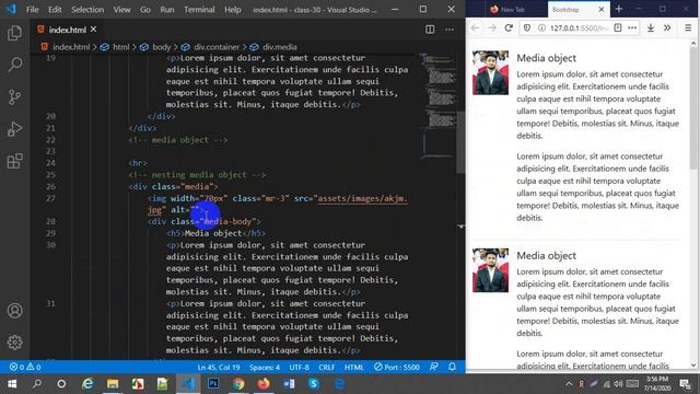 Responsive Web Design || Bootstrap 4.5 || Part - 22|| Media Object смотреть онлайн
