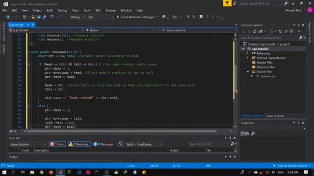 How to make queue with respect to Doubly linked list using C++ смотреть онлайн