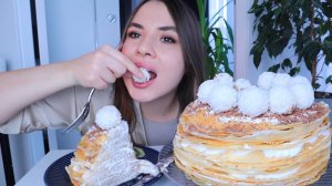 МУКБАНГ о сектах и офигевших блогерах БЛИННЫЙ ТОРТ своими руками Mukbang pancake cake