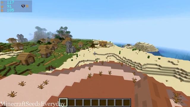 Minecraft Java 1.16.5 Seed: Village, exposed mineshaft, ruined portal, and double dungeon at spawn смотреть онлайн