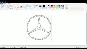 How to draw Mercedes Benz Logo | Mercedes-Benz logo Drawing | Ms Paint Logo.