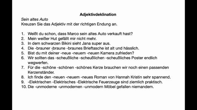 Deutsch B1 I Adjektivdeklination I Склонение прилагательных в немецком языке I Немецкий B1 смотреть онлайн