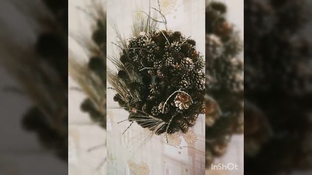 #осень#поделки своими руками#рождественский венок#декор для дома и дачи#декор из шишек и колосков смотреть онлайн