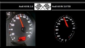 Audi A3 8L 1.6 VS. Audi A3 8V 2.0 TDI - Acceleration 0-100km/h