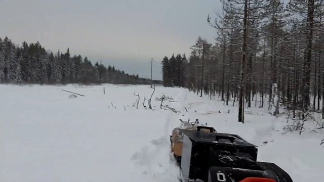 Спасение мотобуксировщика Ураган Тайга 2000 !! смотреть онлайн