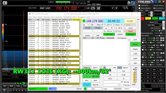 25.02.2023 20:48UTC, [2m, ham], FT8 mode, RW3TJ общий вызов из Нижнего Новгорода , ~400км