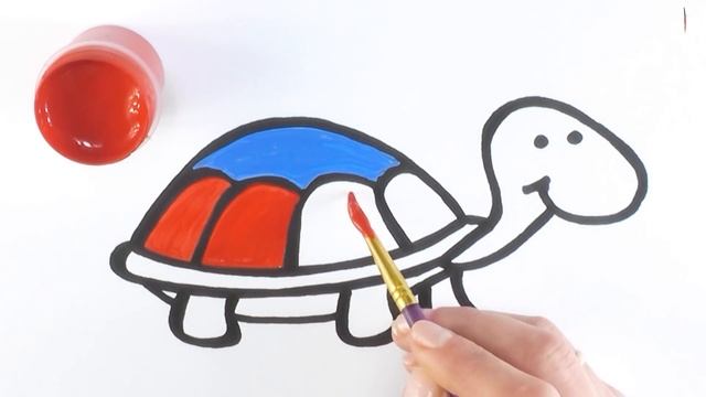 Как нарисовать ЧЕРЕПАШКУ / мультик раскраска ЧЕРЕПАШКА для детей / Раскраски малышам смотреть онлайн