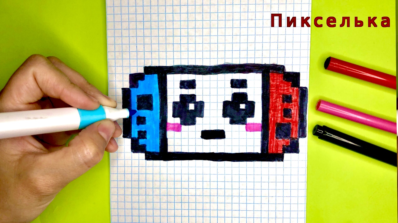 Рисунки по клеточкам - Как Рисовать игровую приставку по клеточкам