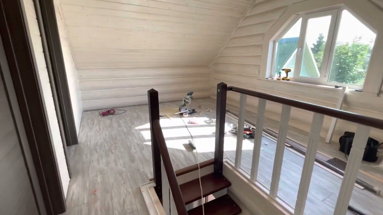 Отделка дома из бревна. Дом изнутри. смотреть онлайн