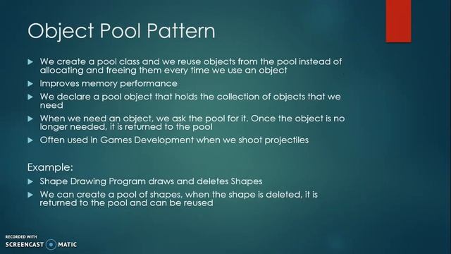 Design Patterns Tutorial: Singleton, Factory Method, Object Pool