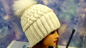 ЗИМНЯЯ ШАПОЧКА ПЫШНЫМИ СТОЛБИКАМИ КРЮЧКОМ. Шапочка для начинающих..mp4