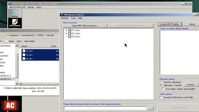 Batch Extract Subtitle/Audio Tracks From .MKV-MKVToolNix GUI+MKVcleaver