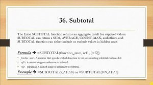 Day 39 - TEXT & SUBTOTAL | Excel formulas | Microsoft Excel 2003 | Tiger Army | 2022