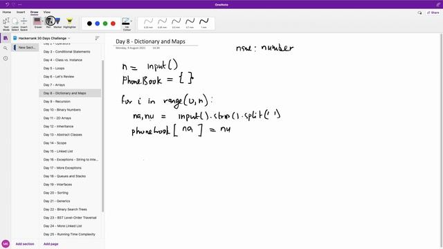 Day 8 - Dictionary and Maps Hackerank Solution
