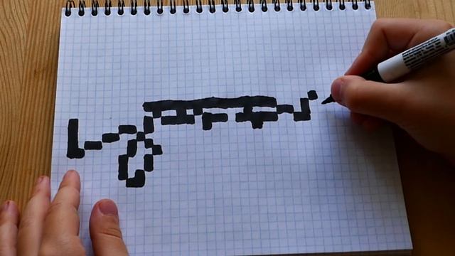 AK 47 АВТОМАТ КАЛАШНИКОВА ! РИСУНКИ ПО КЛЕТОЧКАМ ! КАК НАРИСОВАТЬ PIXEL ART AK-47 Kalashnikov смотреть онлайн