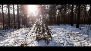 шалаш из стрейч пленки | стройка продолжается | маскировка шалаша