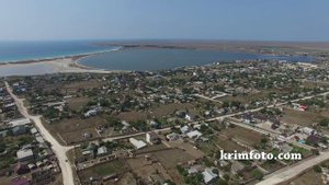 Курортный поселок Оленевка Черноморский район Крым с высоты птичьего полета