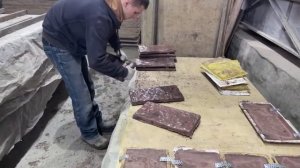 Производство фасадной плитки «Балканский камень» по технологии Мрамор из бетона, в цвете «ТаунХаус»