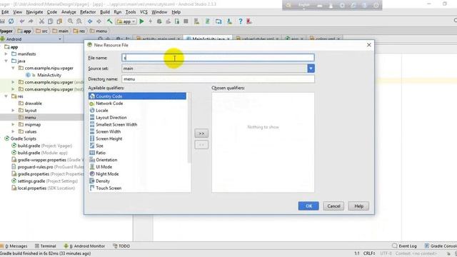 Android studio "create any resourse in menu folder and dimens resource in values folder смотреть онлайн