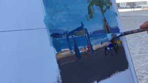 Быстрые этюды маслом на картоне. Как рисовать маслом с натуры. Набережная в Аликанте.