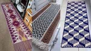 ЛЕНИВОЕ ВЯЗАНИЕ для дома С ОРНАМЕНТОМ жаккард (МОЗАИКА) крючком и спицами КОВРИК, ПОКРЫВАЛО, ПОДУШК