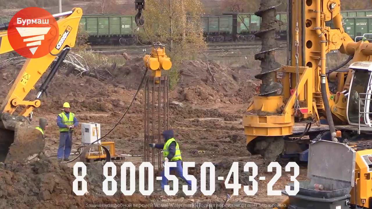 Погружения каркаса 30 метров в сваю CFA диаметром 800мм г  Тула Буровая компрания Дельта
