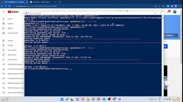 Don't search speed test in google Do this⚠️ | Python