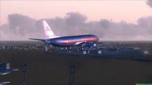 Landing at Boston Logan Airport (Boeing 737-400)