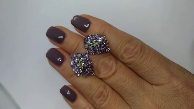Серьги "Земфира", нат. Танзаниты, серебро, золото смотреть онлайн