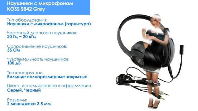 НИКС Компьютерный Супермаркет представляет видео: Наушники с микрофоном KOSS SB42 Grey #1 смотреть онлайн