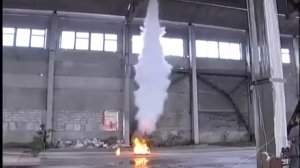 Испытания модулей порошкового пожаротушения "Ураган" (2011 год)