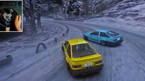 Drifting Toyota AE86 at EK Tsukuba Snow in Assetto Corsa