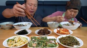 깔끔하고 정갈한 집밥 한 상! 가자미조림, 해물부추전, 죽순볶음, 곤드레밥 먹방! (Korean home side dishes) 요리&먹방! - Mukbang eating sho