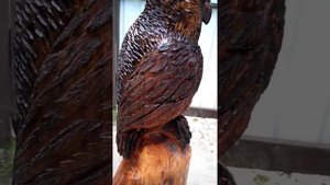 Сова бензопилой из бревна